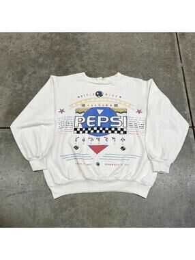 vintage network of pepsi soda food white made in usa crewneck size small